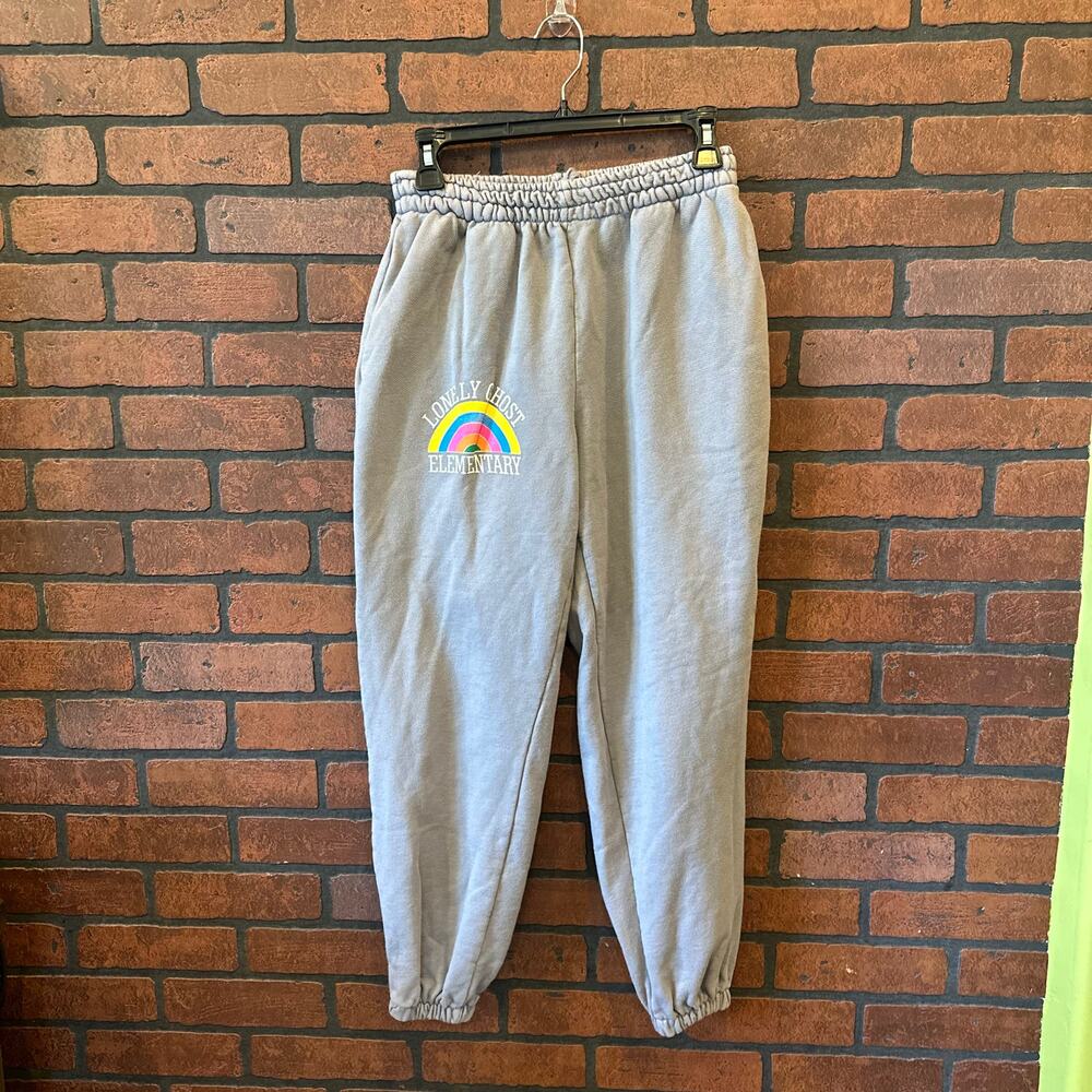 Lonely Ghost Elementary Grey Sweatpants Rainbow Lounge Wear Streetwear
